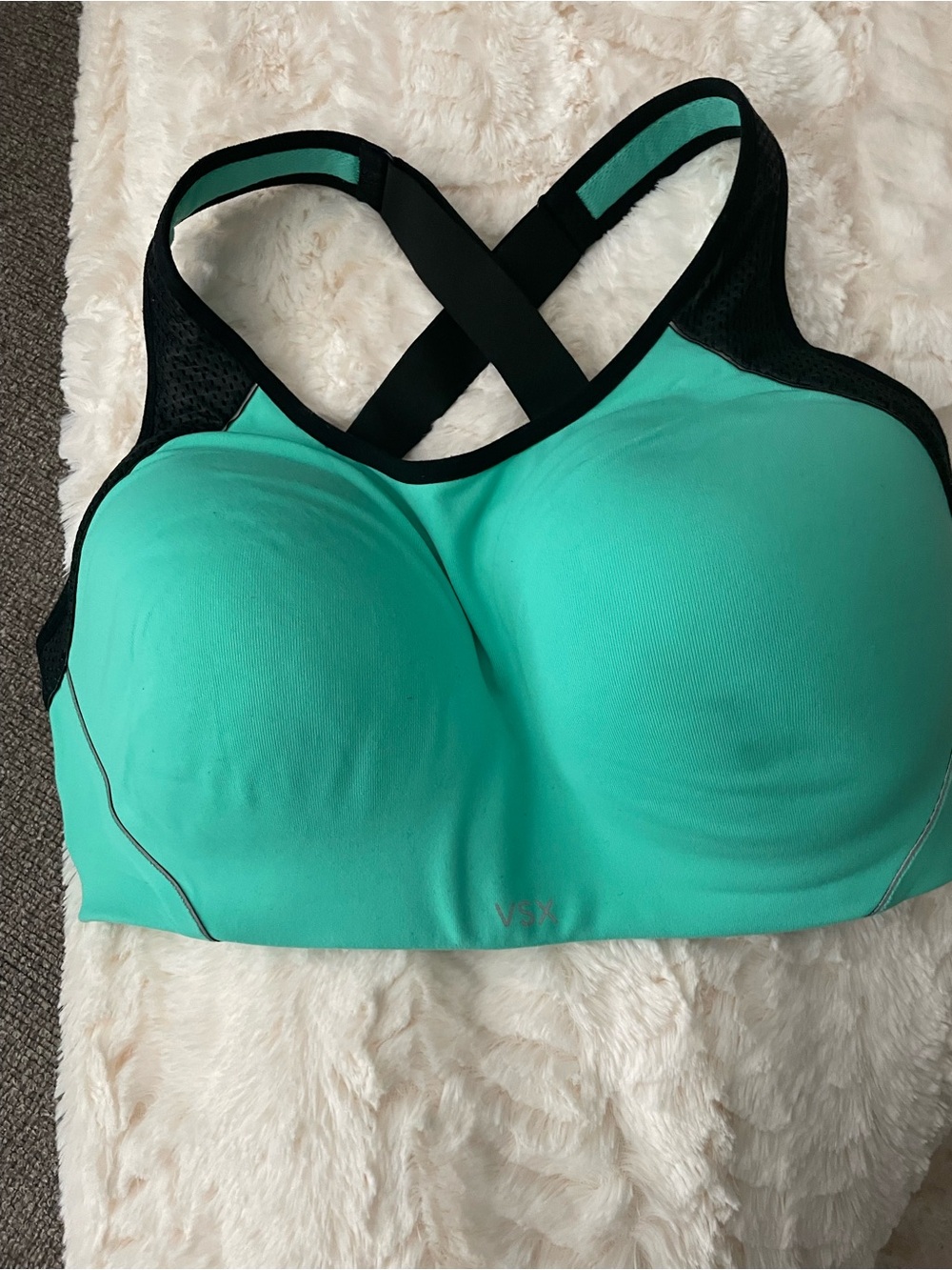 Victoria's Secret Teal & Black Crossback High-Support Sports Bra